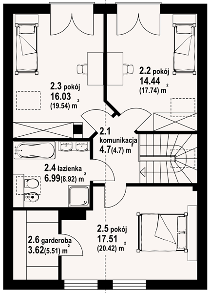 План 2 этажа дома HFC-4579-41 План 2 этажа дома HFC-4579-41