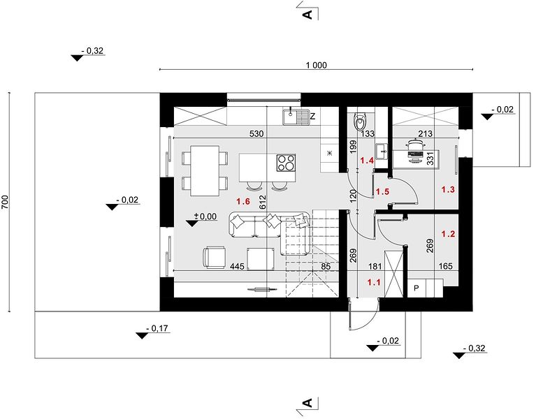 План 1 этажа дома HFH-5431-18 План 1 этажа дома HFH-5431-18