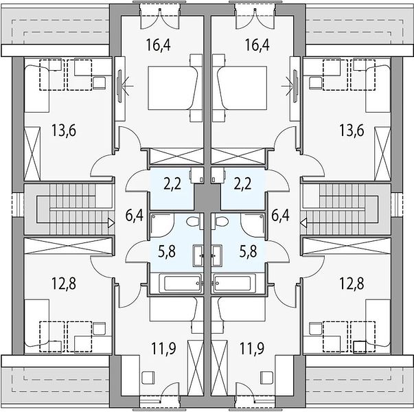 План 2 этажа дома FFA-2191-68 План 2 этажа дома FFA-2191-68